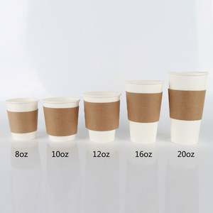 Manchon pour gobelet à café chaud en carton épais jetable avec logo - Product Image 2