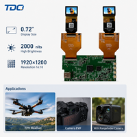 شاشة ميكرو OLED مقاس 0.72 بوصة بنسبة 16:10 ودقة 1920×1200 وسطوع 2000 شمعة/م2 مع واجهة MIPI لسماعات الرأس FPV وكاميرات EVF وكاميرات قياس المدى