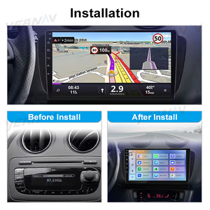 Phổ 2dintouch màn hình 9 ''10' 'đài phát thanh xe máy nghe nhạc Navigation GPS không dây Carplay tự động cho ghế lbiza 6J 2009 2013 xe Stereo - Product Image 2