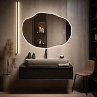 Miroir de maquillage intelligent en forme de pomme de terre illuminé par LED Coiffeuse murale moderne pour chambre à coucher Salle de bain pour hôtels Gymnases pour Amazon