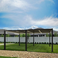 Pergola en aluminium LED résistante aux intempéries avec ajustement automatique des lames, intégration Smart Home, ombrage extérieur