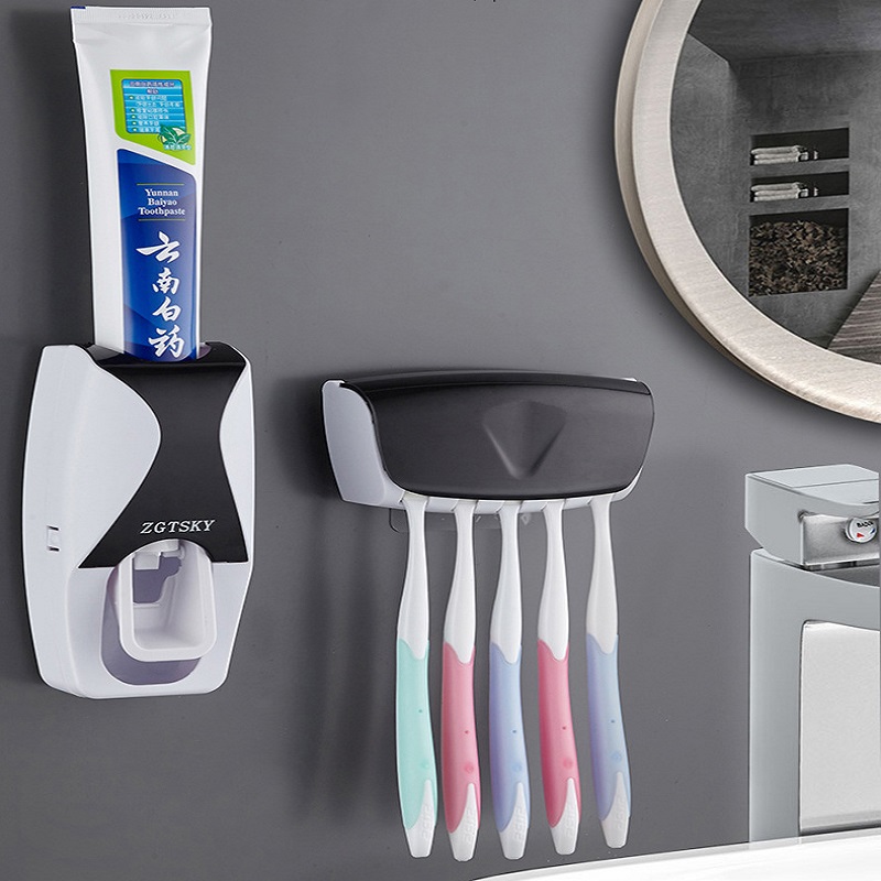 Автоматический диспенсер для зубной пасты, держатель для зубных щеток, настенный держатель для зубной пасты в ванную комнату