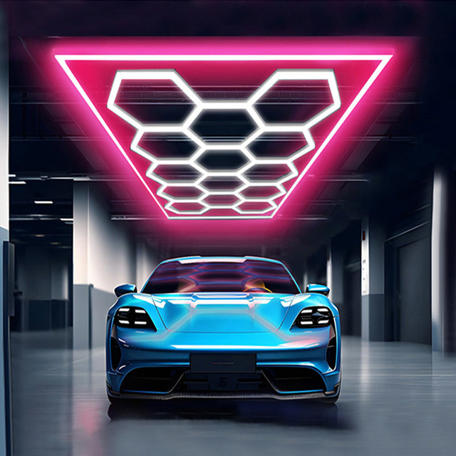 TYSON Factory Car Detailing Equipment Honeycomb Lamp Showroom Ceiling Hexagonal Garage Light Hexagon Led Lights