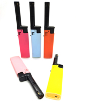 Briquet portable FV72 avec corps noir, levier coloré et réservoir de carburant en plastique