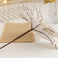 Décoration de Noël Écologique : Fleurs Artificielles en Tissu à Paillettes pour Arbre de Noël