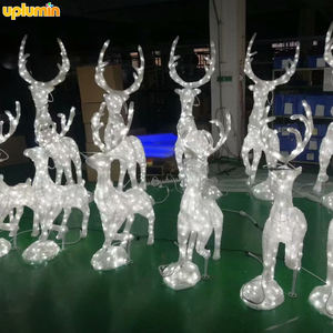 Offre Spéciale extérieur grand renne de Noël traîneaux 3D LED Elk motif lumière statue grand Santa cerf décoration de Noël - Product Image 6