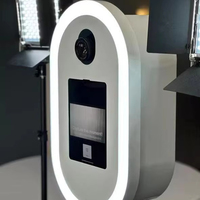 Photomaton portable pour mariage et fête - Photomaton DSLR avec étagère pour imprimante et éclairage par flash parapluie