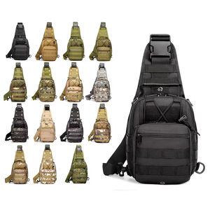 Sac de poitrine tactique compact en nylon imperméable avec fermeture éclair, système Molle, camouflage, pour voyage et sport - Product Image 1