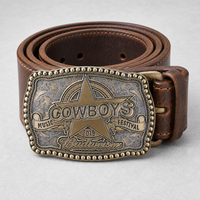 Boucle de ceinture de cowboy western personnalisée 3D en alliage de zinc argenté antique, accessoires pour jeans de rodéo pour hommes, 40 mm