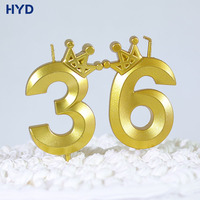 Corona de Cumpleaños Brillante y Atractiva de Primera Calidad 2026, Vela con Número, Decoraciones para Fiestas de Pascua y Año Nuevo, Cera de Parafina sin Perfume