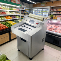Hete Aanbieding Semi-automatische Stretchfolie Wikkelmachine met Meertalig Touchscreen voor Supermarkt Fruit, Groente en Vleesverpakkingen