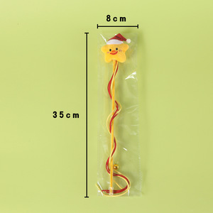 Jouet <span class=keywords><strong>interactif</strong></span> de bâton de taquinerie de plume de tissu de Noël de chat d'animal de compagnie avec des conceptions d'homme et de pomme de pain d'épice d'étoile d'arbre d'exercice - Product Image 4
