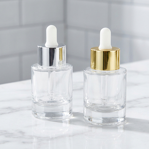 Flacon distributeur d'huile essentielle en verre transparent à fond épais, sérigraphié, à épaule plate, 15ml 20ml 30ml 40ml 50ml - Product Image 1