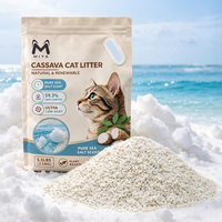 Litière pour chat en tapioca au sel de mer blanc pur, parfum frais, très absorbante, forte agglomération, faible émission de poussière, marque privée, fabrication en usine, litière en manioc