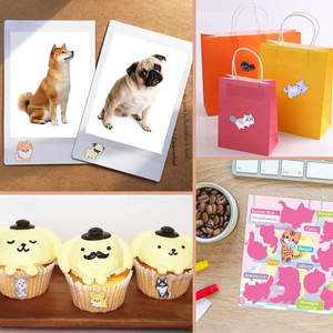 Autocollants 3D gonflés personnalisés chats et chiens de dessin animé avec impression UV, 4 feuilles différentes pour scrapbooking enfant en gros - Product Image 3
