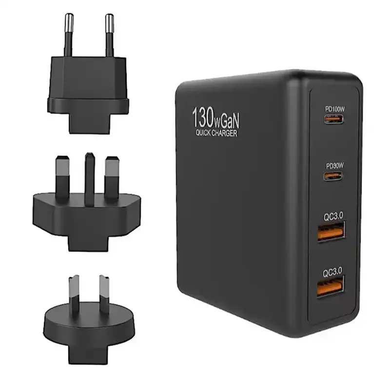 130W 4Port PD 3.0 GaN USB c wall Charger Fast Charging Station