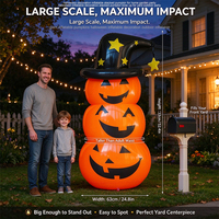 Décoration gonflable d'Halloween : Citrouilles empilées à gonfler pour la maison, le jardin, la cour et les fêtes en plein air