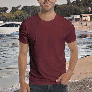 T-shirt pour homme en coton biologique 100% personnalisable, super grand, blanc, noir, absorbant la transpiration, uni, tricoté, ample, uni - Product Image 2