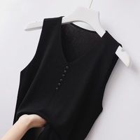 Nouveauté 2025 – Gilet décontracté sans manches en soie glacée pour femme, col en V, tissé, respirant, anti-plis, anti-boulochage, été, 220g