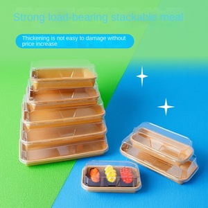 Tùy chỉnh dùng một lần giấy kraft Sushi bao bì hộp hình chữ nhật hình dạng thương mại phân hủy thân thiện với môi trường dập - Product Image 5