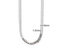 Dropshipping Bijoux plats pour femmes en or 18 carats Chaîne en os de serpent Gravure DIY Message secret Collier en acier inoxydable