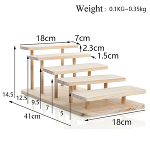 Wholesale Custom Pine Wood Rectangle Five-Tier Modern Varnish Flexible Design Optical <b>Glasses</b> Display Stand Storage <b>Rack</b> - Product Image 3