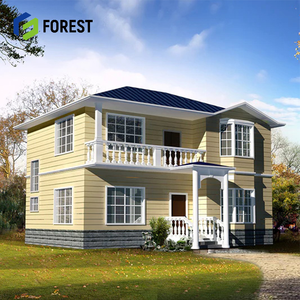 Diseño de Casa Prefabricada de Acero Ligero de Lujo con Gran Entrada, Techo Alto y Escalera - Product Image 1