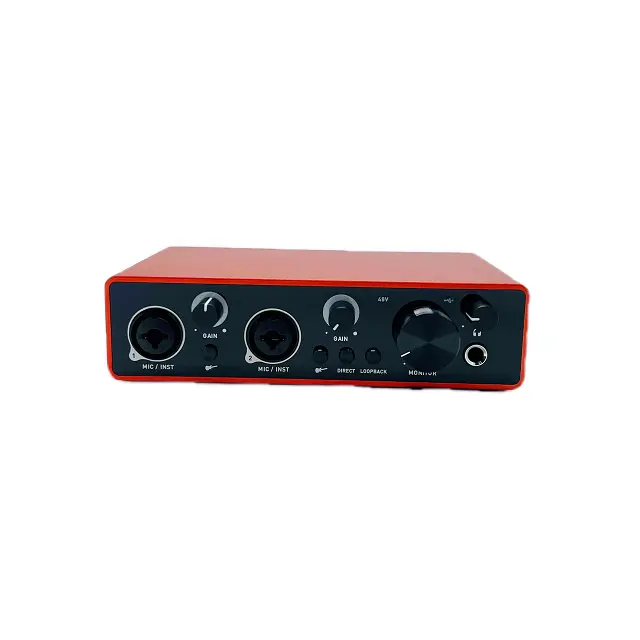 Interfaz de Audio USB para PC, tarjeta de sonido profesional, grabación de sonido X2