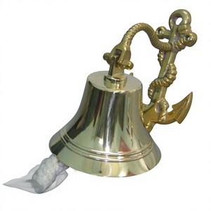 Sculpted Ship Anchor Wall <b>Hanging</b> Bell <b>White</b> Rope <b>Hanging</b> Hot Selling Bells Metal Crafts Home Decorative Brass Bell For Wedding - Product Image 1