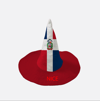 Chapeau de sorcière personnalisé avec drapeau national du Panama, chapeau pointu pour cosplay d'Halloween, fête de la Fête Nationale et carnaval sur le thème d'Amérique latine