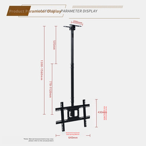 Supporto <span class=keywords><strong>TV</strong></span> da Soffitto Girevole Yzdlkj, Asta Retrattile Estensibile 1300-1560mm, <span class=keywords><strong>in</strong></span> ABS e Acciaio Laminato <span class=keywords><strong>a</strong></span> Freddo, Max 65 Pollici - Product Image 6