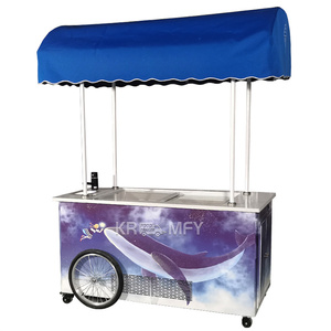 REALLY Electric Fiberglass Ice Cream Tricycle Cart with Brushless Motor and Lithium Battery for Bike Food Service - Product Image 1
