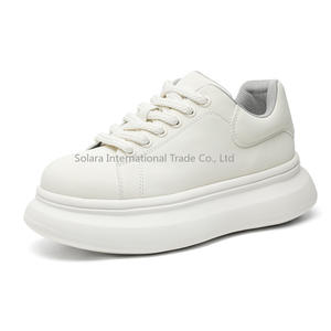 Zapatos Clásicos de Cuero Personalizados Blancos para Hombre y Mujer, Suela Gruesa, Aumento de Altura, Casuales, Transpirables, Deportivos, Moda - Product Image 6