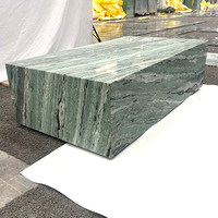 Table basse de luxe en marbre vert cascade, en quartzite vert naturel du Brésil, rectangulaire, pour salon