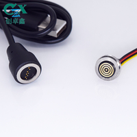 Conector Magnético Giratorio de 4 Pines Tipo Pogo, Conector de Cable USB con Resorte de 6 Pines Tipo Pogo