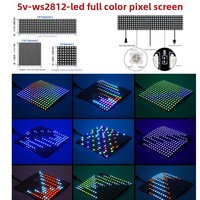 Matrice LED adressable WS2812B 8x8 16x16 8x32 - Écran à pixels RGB 5V, panneau d'affichage flexible programmable pour Arduino DIY Décoration
