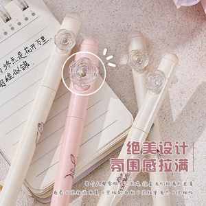 Penna Gel HUA con Farfalla Sfumata e Fiore, Penna Creativa con Charm Floreale, Cancelleria Scolastica, Penna Neutra con Farfalla Girevole - Product Image 3