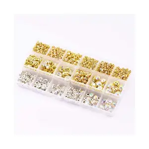 Hongcai Khâu Tay Claw Khoan Vàng Và Bạc Dưới Glass Rhinestone Inlay DIY Cho Quần Áo Túi Giày