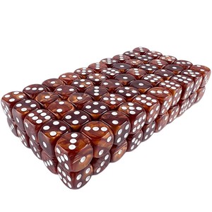 Deskjoy - Dados D6 al por Mayor, 16 mm, Acrílicos de Dos Colores, Grabados, Duraderos, de 6 Caras, con Puntos Blancos y Dorados para Juegos de DND - Product Image 3