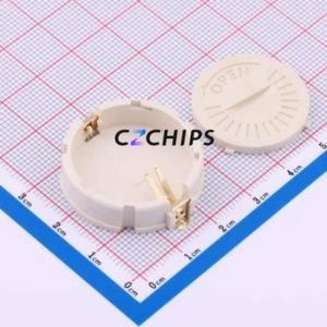 BS-24-B4AA014 Button & Strip Battery Connector SMD Connector Battery Holder CR2450 Phosphor Bronze Gold - Product Image 1