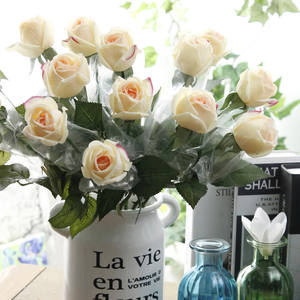 Flores artificiales de N-121, rosas rojas, rosas azules, rosas de seda de tacto Real para Arreglo, boda, fiesta, Día de San Valentín - Product Image 3