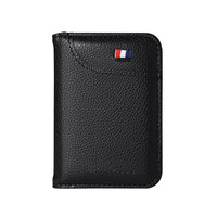 Dompet Kartu Bisnis Kulit PU Lipat Tipis Super Slim Portabel, Tempat Kartu Pria 3 in 1 Tipis