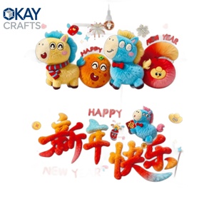 สติ๊กเกอร์ติดกระจกปีใหม่ ยี่ห้อ OKAY ลายม้าปี 2026 แบบตัดกระดาษ วัสดุ PVC แบบไฟฟ้าสถิต สีสันสดใส เงา พร้อมลายดอกไม้ - Product Image 1