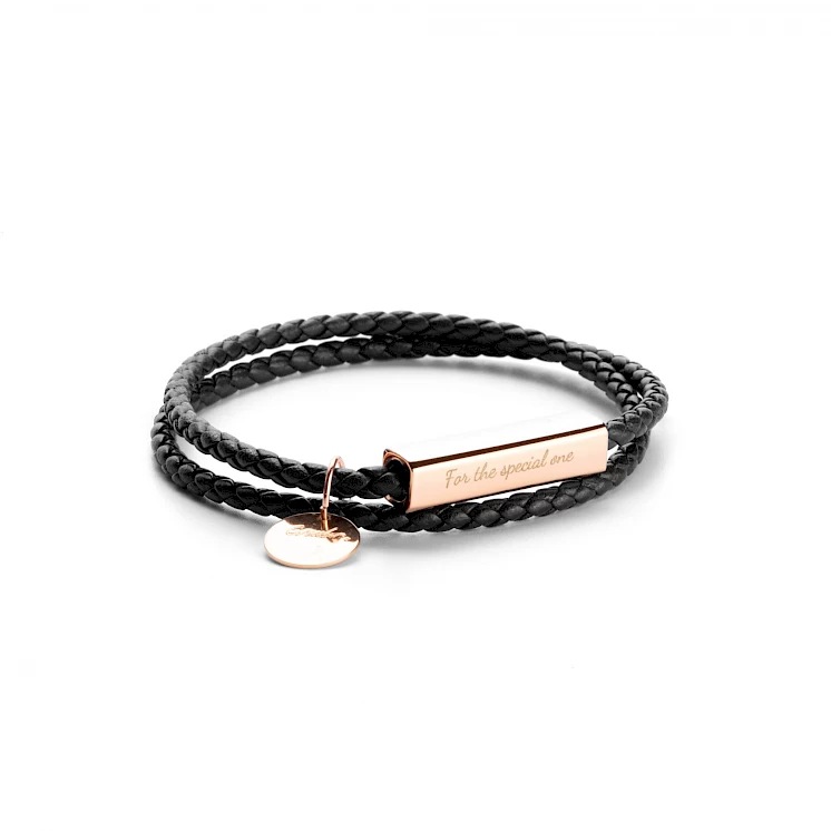 Black + rose gold buckle