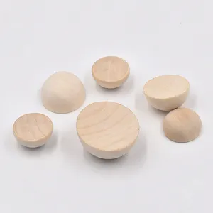 1x1/2 इंच अधूरा लकड़ी विभाजित गेंद, कई परियोजनाओं के लिए लकड़ी कटआउट शिल्प