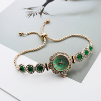 Montre à Quartz de luxe en direct pour femmes Bracelet en calcédoine bande en acier inoxydable ajusteur de corde de traction 9mm épaisseur du boîtier mouvement citoyen