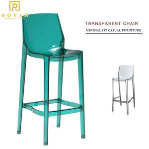 เก้าอี้สตูลบาร์สูงพลาสติกอะคริลิคพร้อมหลัง,เก้าอี้เรซิ่นใสดีไซน์ใหม่ทันสมัย - Product Image 2