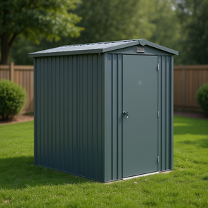 Capanno in Metallo Ondulato Zincato Serie Pro 5 x 6 Piedi con Tetto a Doppia Pendenza e Due Prese d'Aria per Giardino - Product Image 2