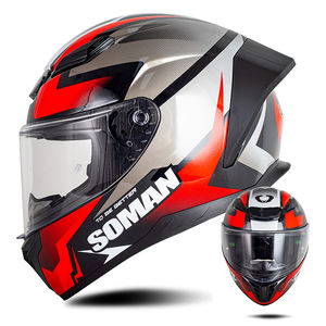 SOMAN Integralhelm DOT-Zertifiziert Vollständig Abdeckender Motorradhelm für Männer und Frauen mit Transparenter Linse Motorrad-Fahrhelm Roller - Product Image 5