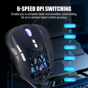 เมาส์ไร้สาย RGB <span class=keywords><strong>2</strong></span>.4GHz 10000 dpi แบบปรับได้เมาส์เล่นเกมแบบรังผึ้งคุณภาพสูงน้ำหนักเบาสำหรับคอมพิวเตอร์พีซี - Product Image 4